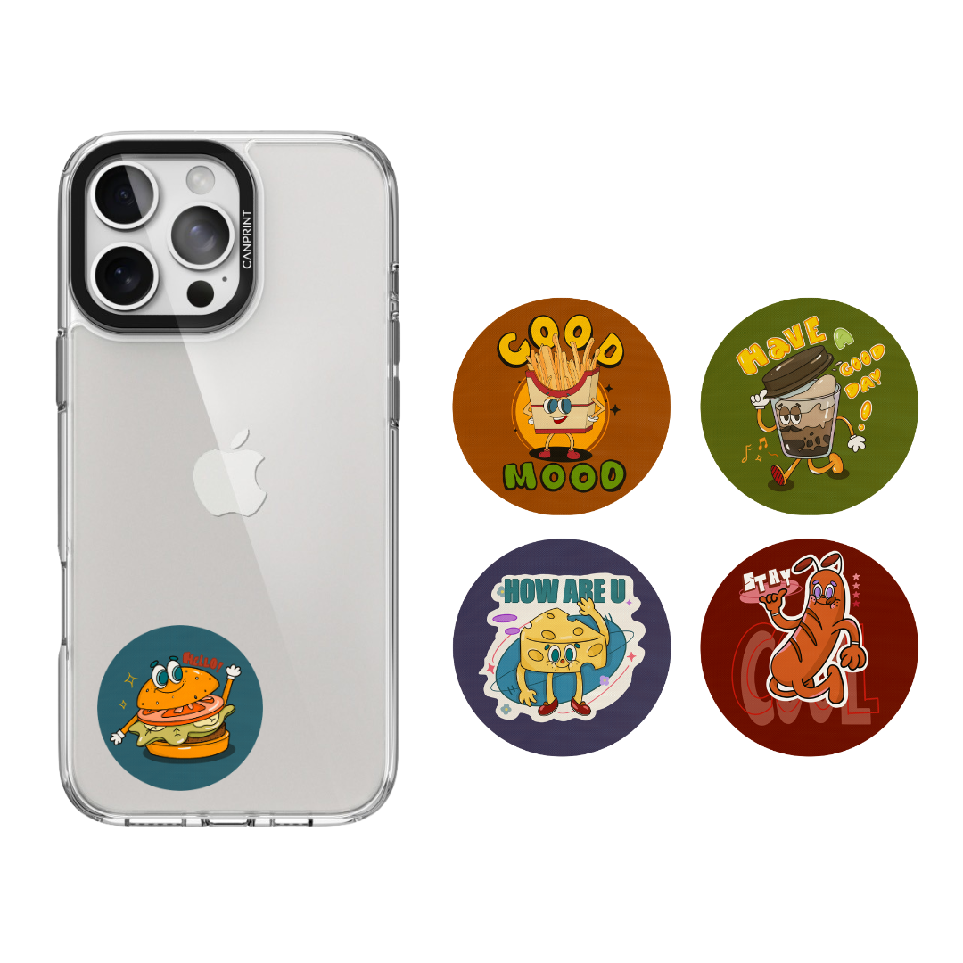 IC、ID 磁扣門禁卡貼紙|ic+id 復古俏皮食物系列