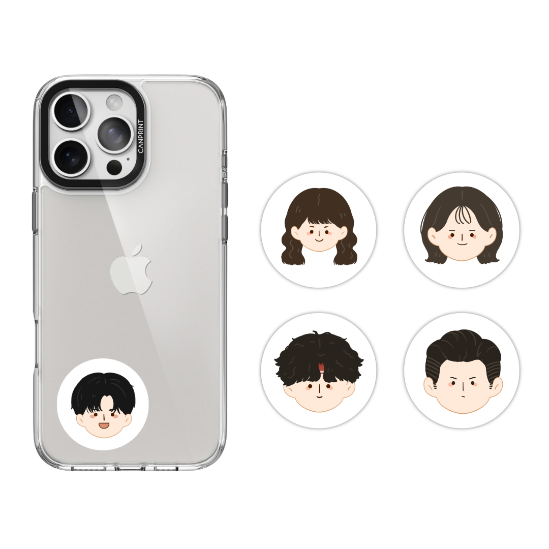 IC、ID 磁扣門禁卡貼紙|ic+id Q版頭像系列